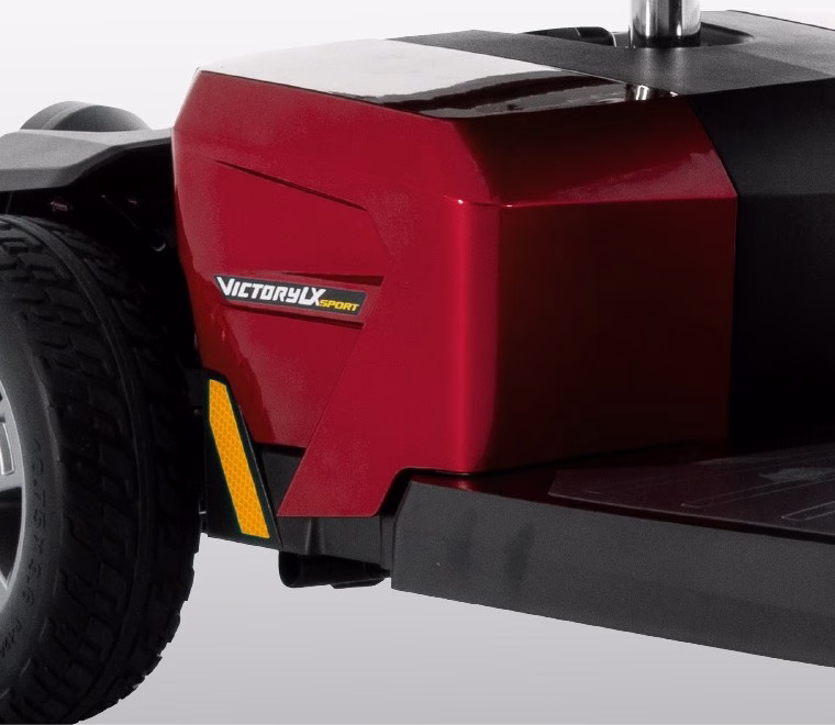 Victory LX Sport badge on Candy Apple Red body panel