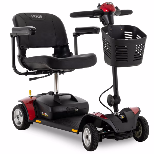Pride Go-Go Elite Traveller 4-Wheel mobility scooter in red